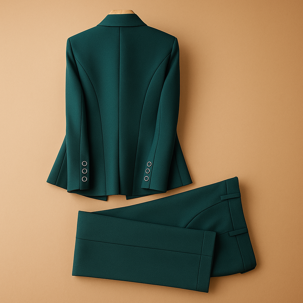 Elegant blazer set with pants for women featuring a tailored fit and timeless design, ideal for business meetings, work, and semi-formal occasions.