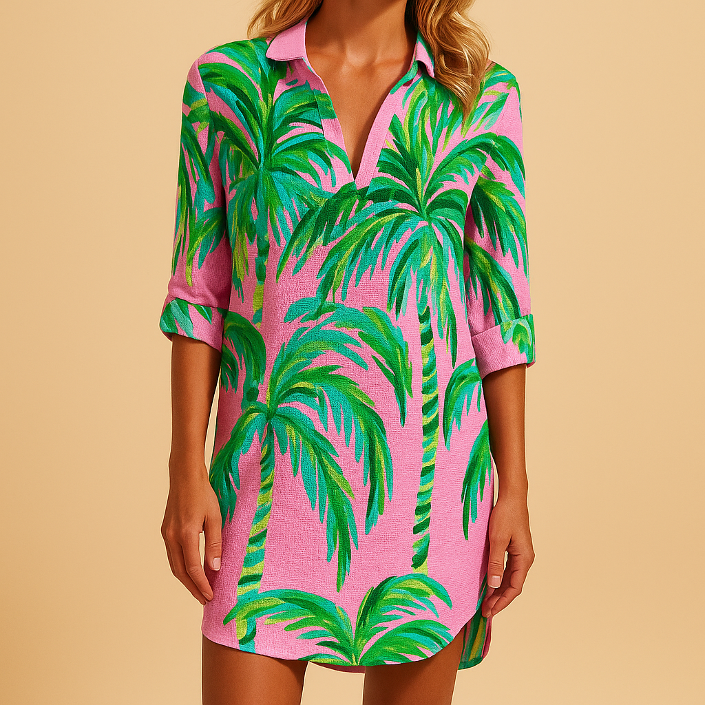 Boho summer dress for women with V-neckline and lightweight breathable fabric, featuring a stylish bohemian print perfect for summer outings.