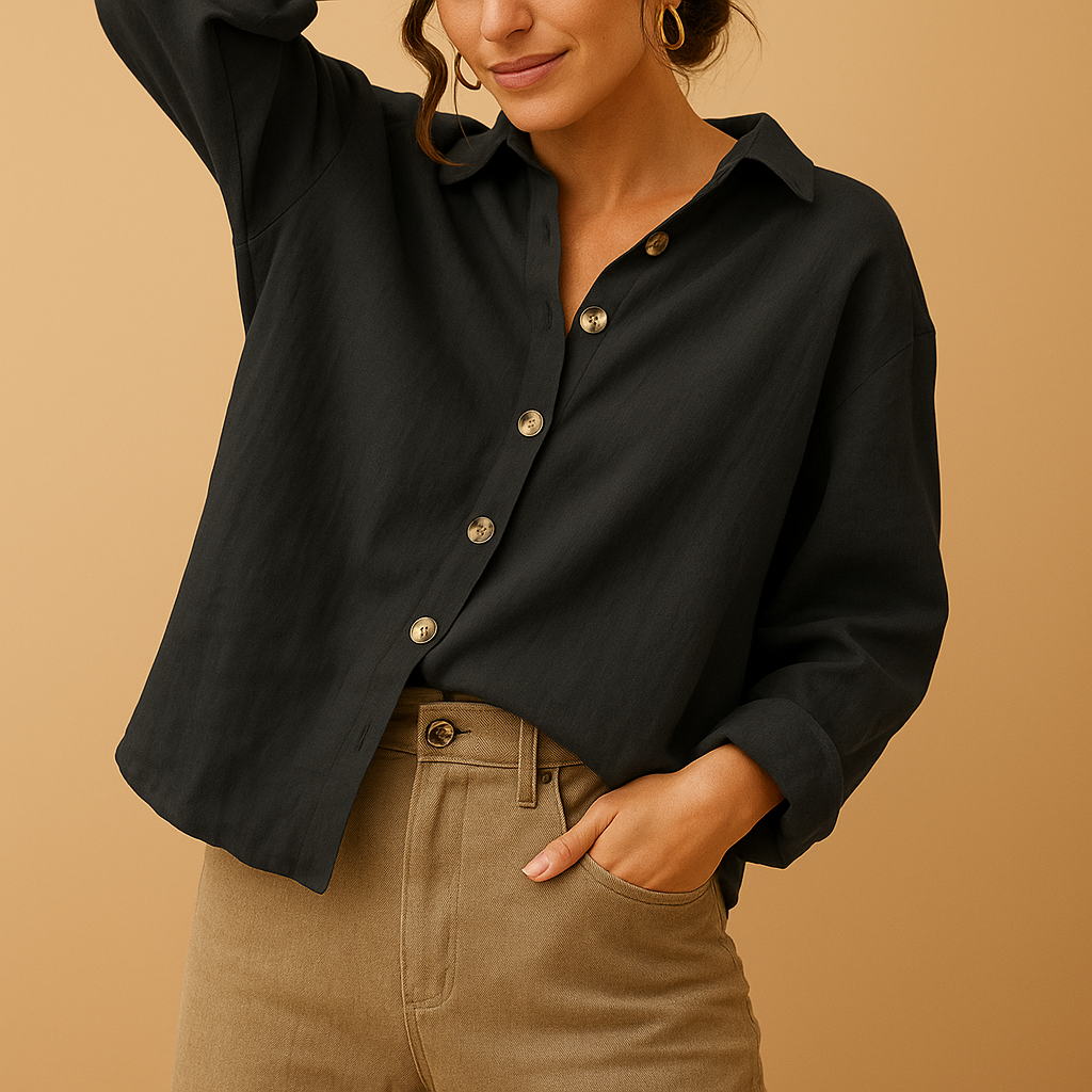 Women’s casual cotton blouse in soft, breathable fabric — flattering fit, versatile design, and perfect for everyday or formal wear.