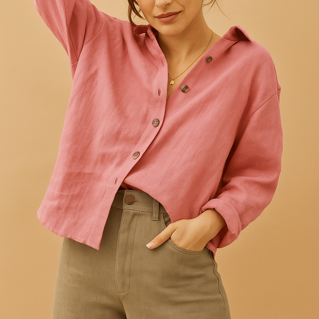 Women’s casual cotton blouse in soft, breathable fabric — flattering fit, versatile design, and perfect for everyday or formal wear.