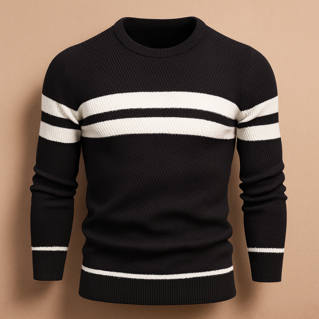 Men’s casual round-neck sweater with a warm, comfortable fit, ideal for daily wear and casual outfits in autumn and winter.