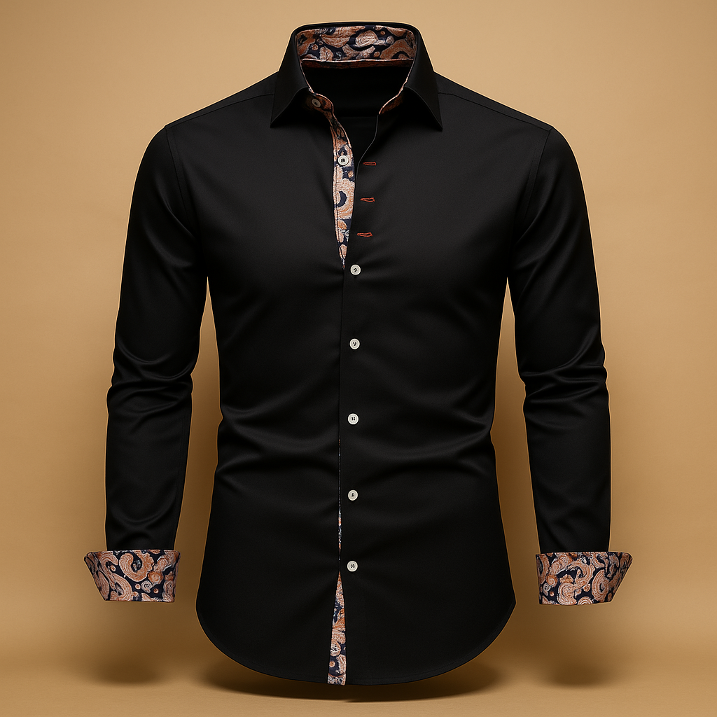 Men’s classic long sleeve shirt with modern fit, versatile design, and timeless style for formal, casual, or evening occasions.