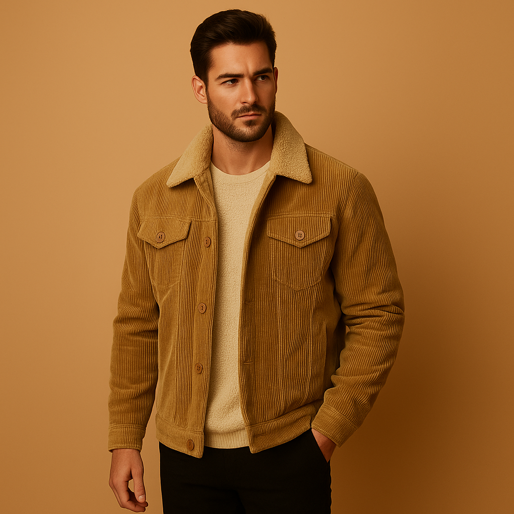Adrian is a corduroy jacket for men with a slim fit and timeless design. Soft, durable, and versatile for casual and formal outfits. Order today!