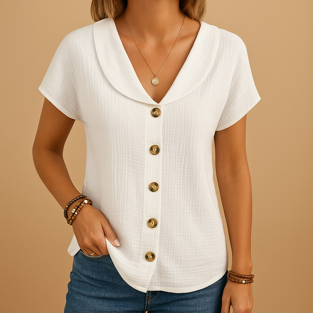 Women’s elegant button blouse with classic collar and soft breathable fabric — perfect for casual or semi-formal occasions.