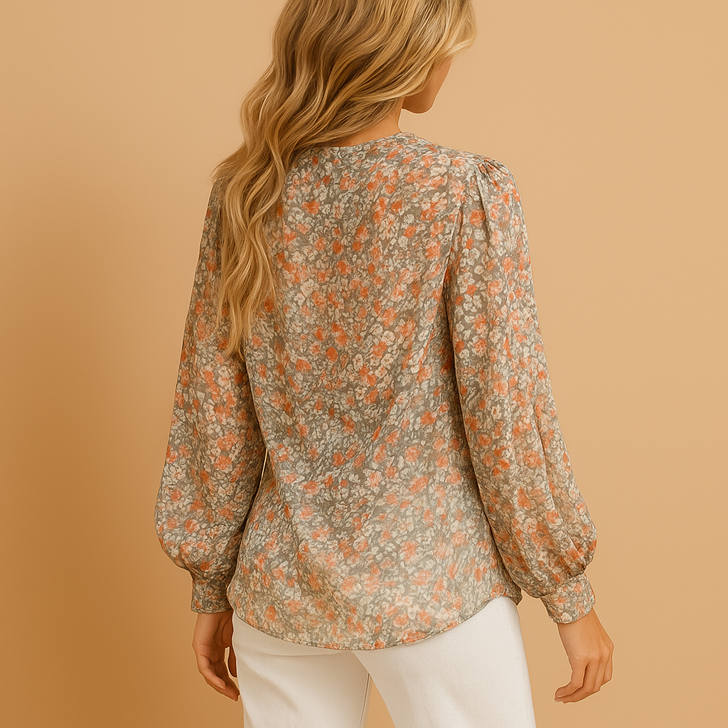 Women’s elegant long sleeve blouse with flattering fit — perfect for work, business meetings, or evening occasions in spring and summer.