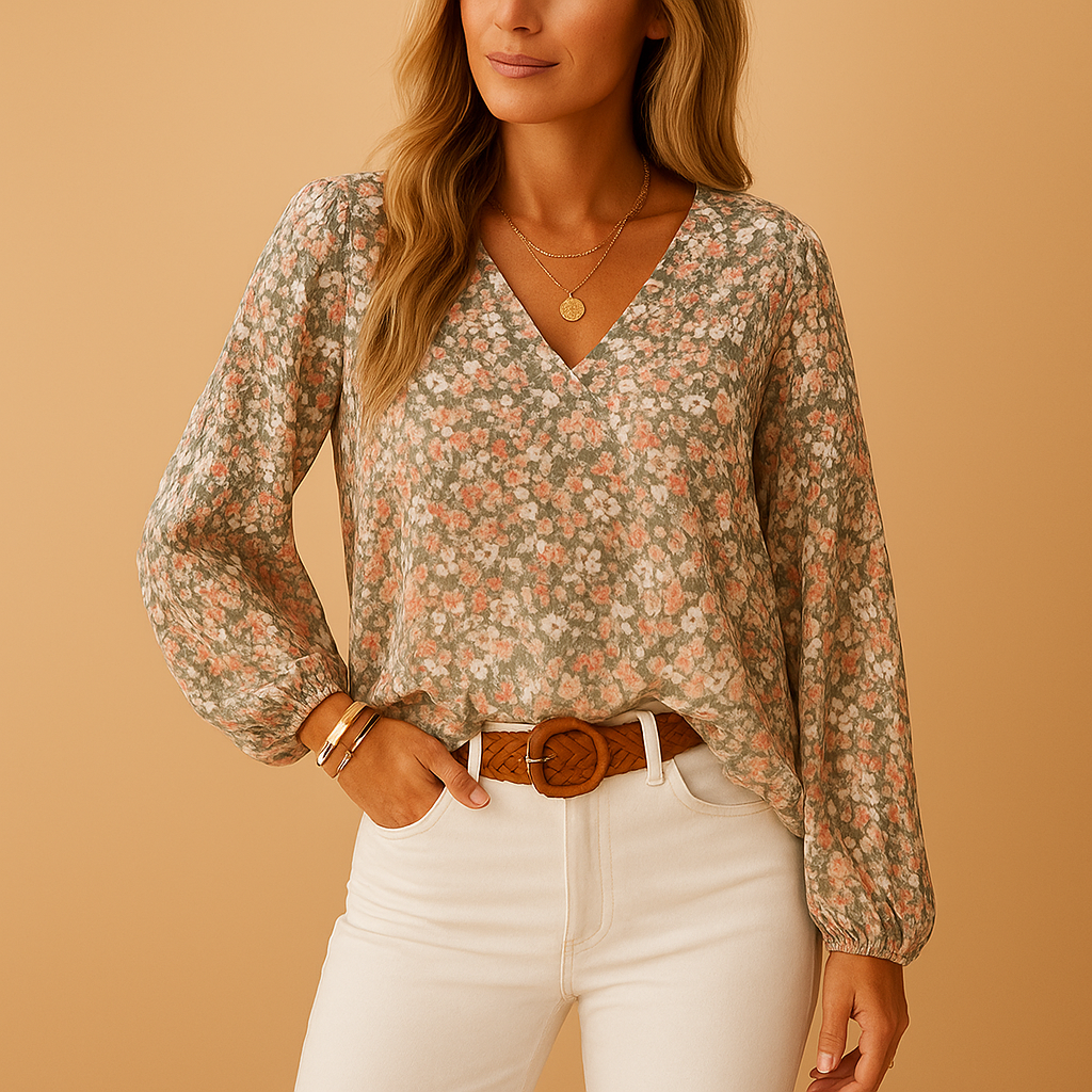Women’s elegant long sleeve blouse with flattering fit — perfect for work, business meetings, or evening occasions in spring and summer.