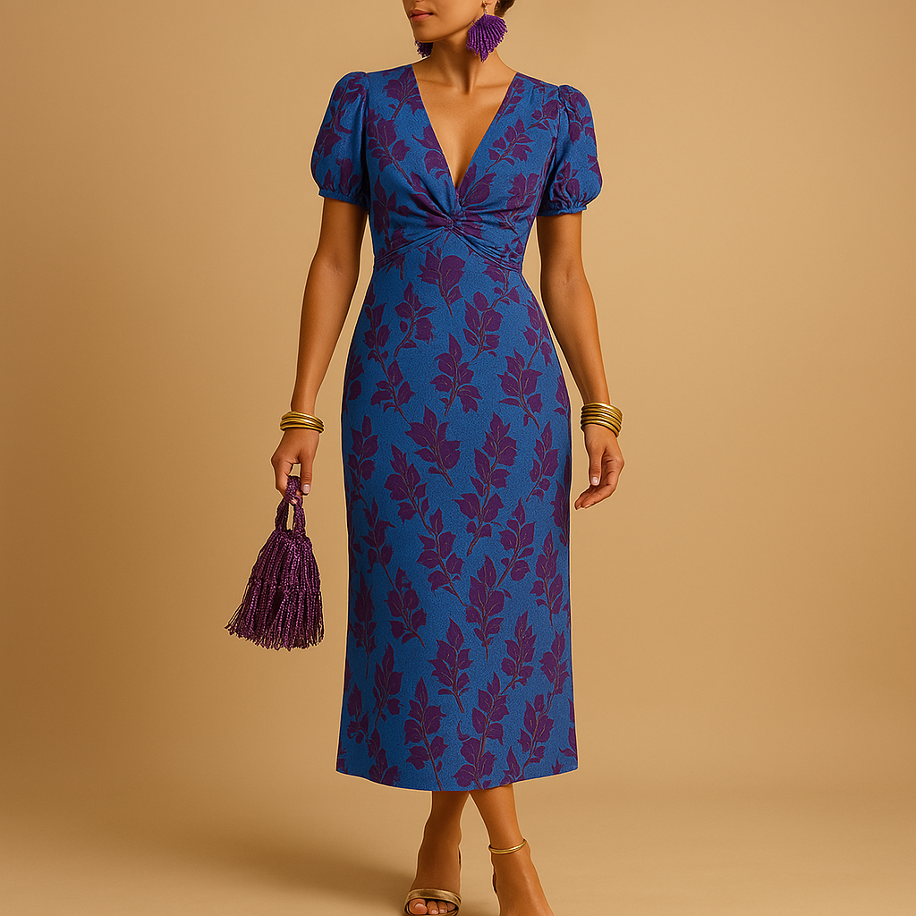 Elegant women’s puff sleeve dress with a flattering fit and chic silhouette, perfect for parties, dinners, and special occasions.