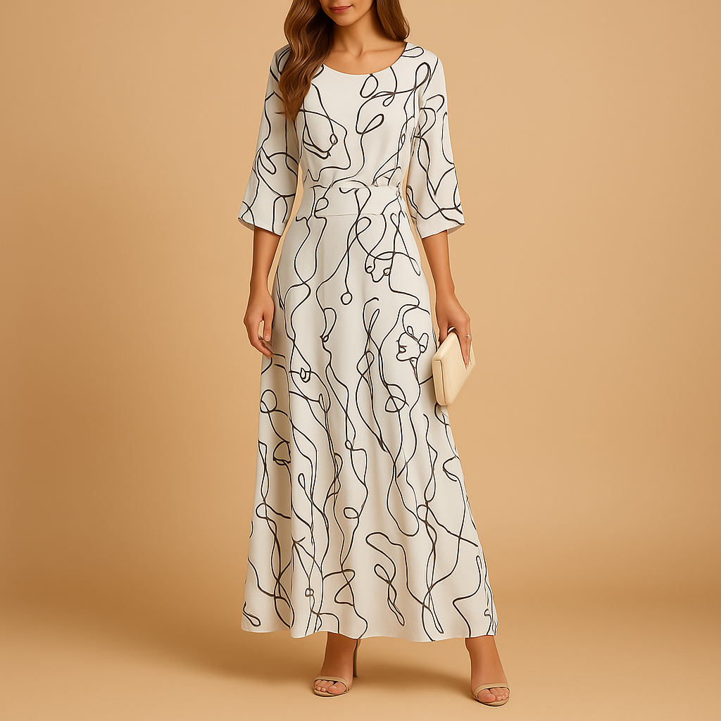 Elegant summer dress for women named Hazel, featuring a feminine fit and airy design ideal for brunches, parties, and warm summer days.