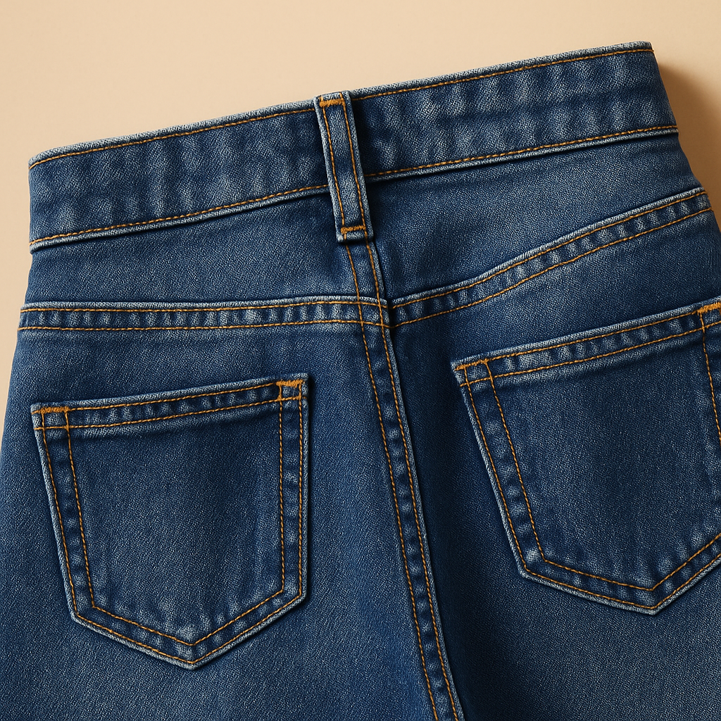 Women’s high-waisted loose fit jeans in classic denim blue with wide legs, perfect for casual and trendy everyday outfits.