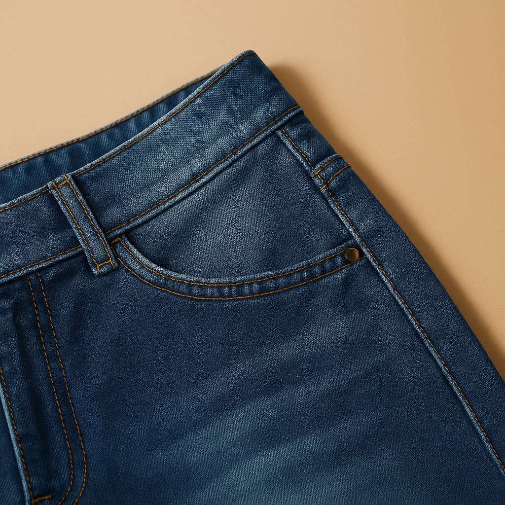 Women’s high-waisted loose fit jeans in classic denim blue with wide legs, perfect for casual and trendy everyday outfits.