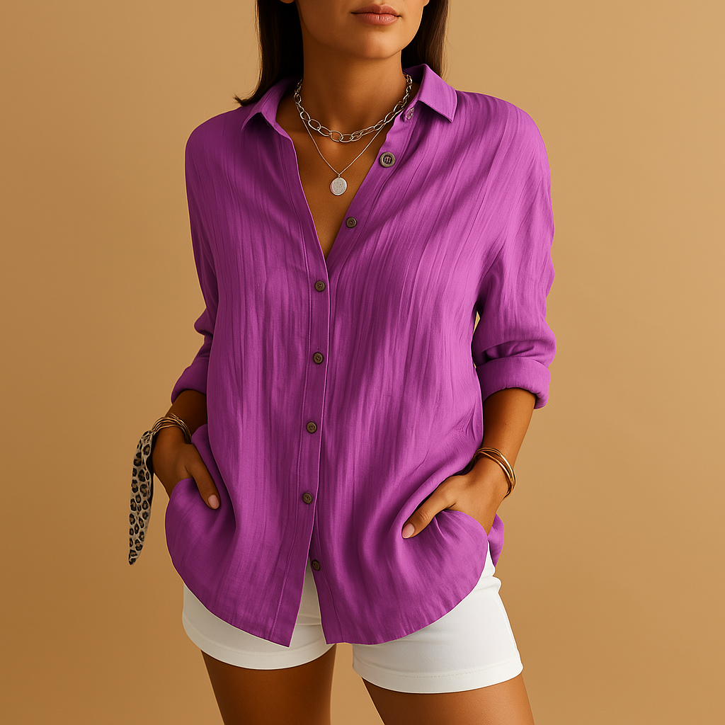 Women’s lightweight blouse with breathable fabric and timeless design, perfect for work, casual outings, or evenings out.