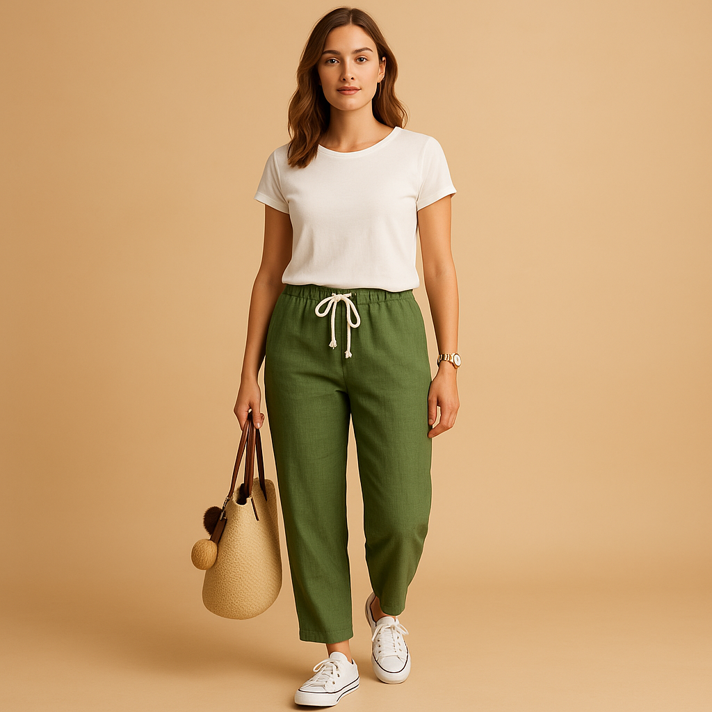Women’s lightweight casual pants with breathable design and flexible fit, perfect for spring, travel, and everyday comfort.
