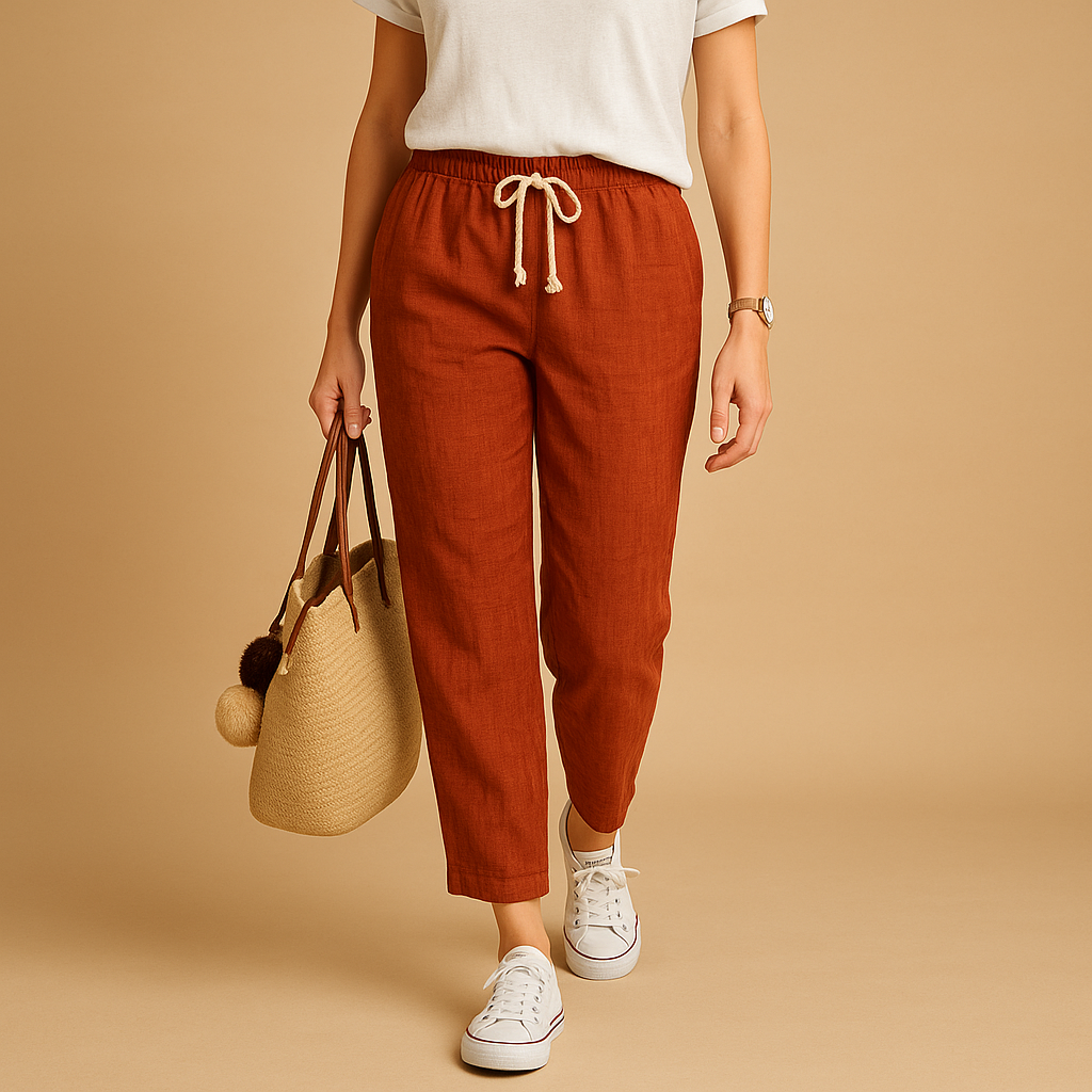 Women’s lightweight casual pants with breathable design and flexible fit, perfect for spring, travel, and everyday comfort.