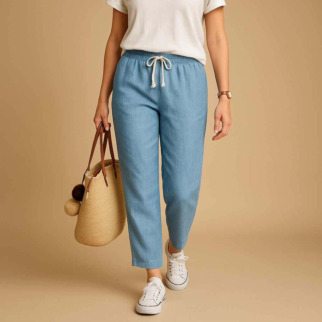 Women’s lightweight casual pants with breathable design and flexible fit, perfect for spring, travel, and everyday comfort.