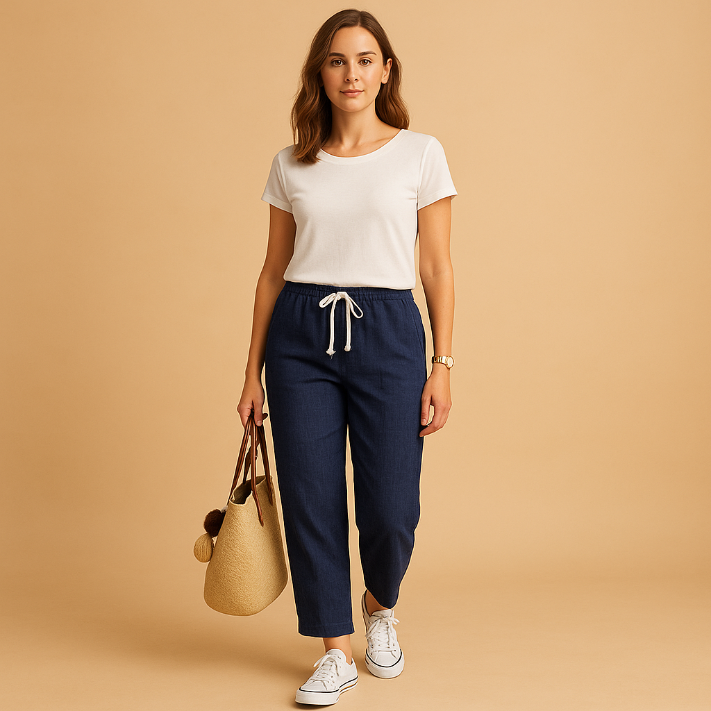 Women’s lightweight casual pants with breathable design and flexible fit, perfect for spring, travel, and everyday comfort.