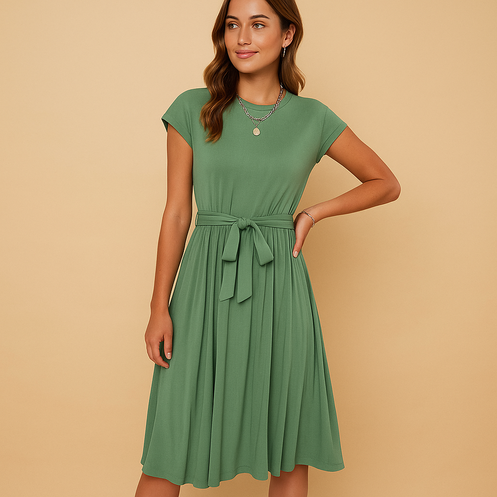 Elegant women’s summer dress with breathable fabric, available in midi or maxi length, perfect for weddings, holidays, and warm days.