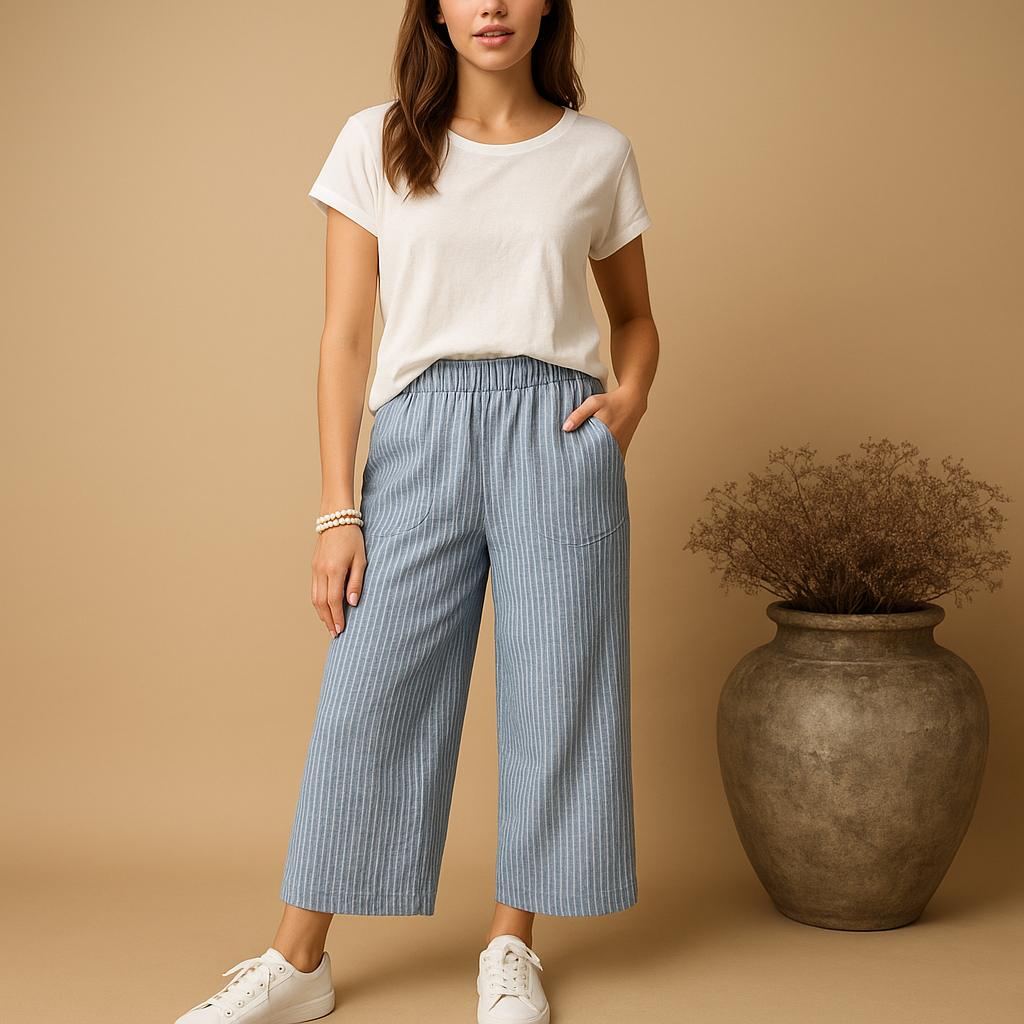 Women’s lightweight summer pants with breathable fabric and comfortable fit, ideal for spring and summer outfits.