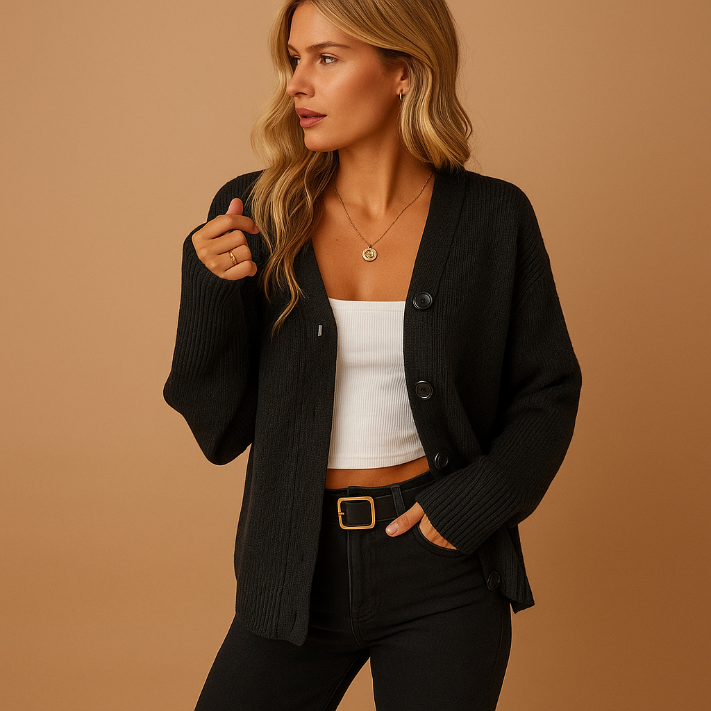 Long open cardigan for women in classic colors, designed with a relaxed fit for casual, work, or lounging outfits.