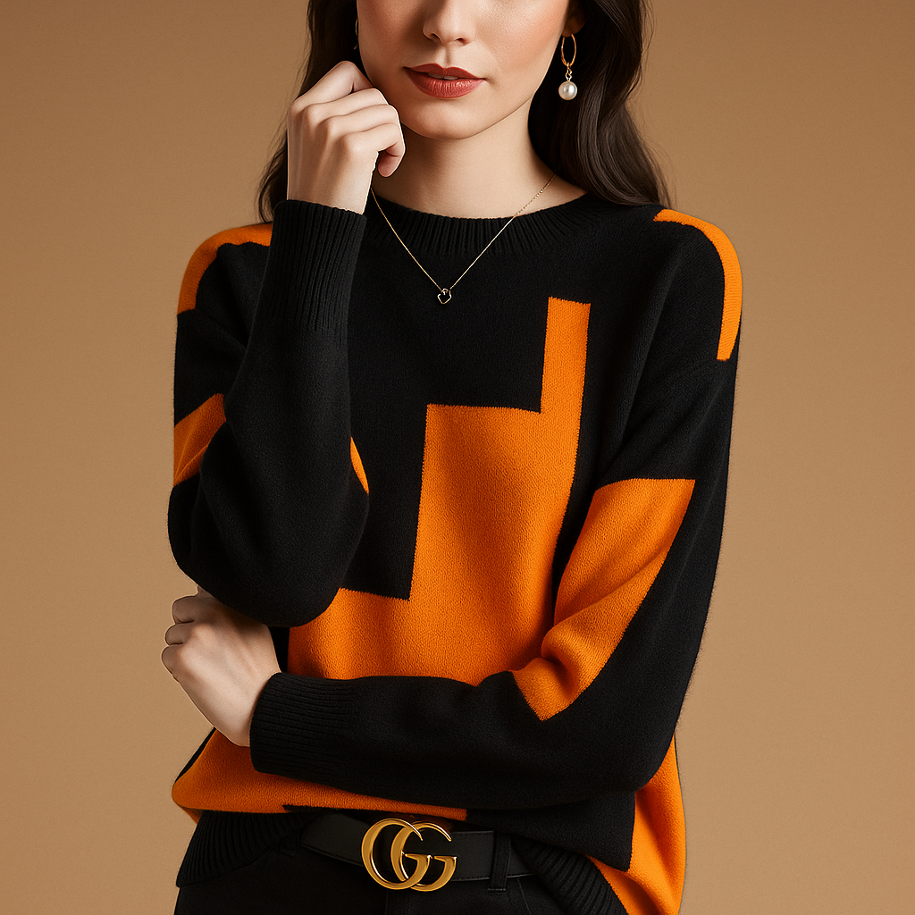 Women’s loose fit sweater with breathable fabric, minimalist design, and flattering silhouette, perfect for spring, autumn, and winter outfits.