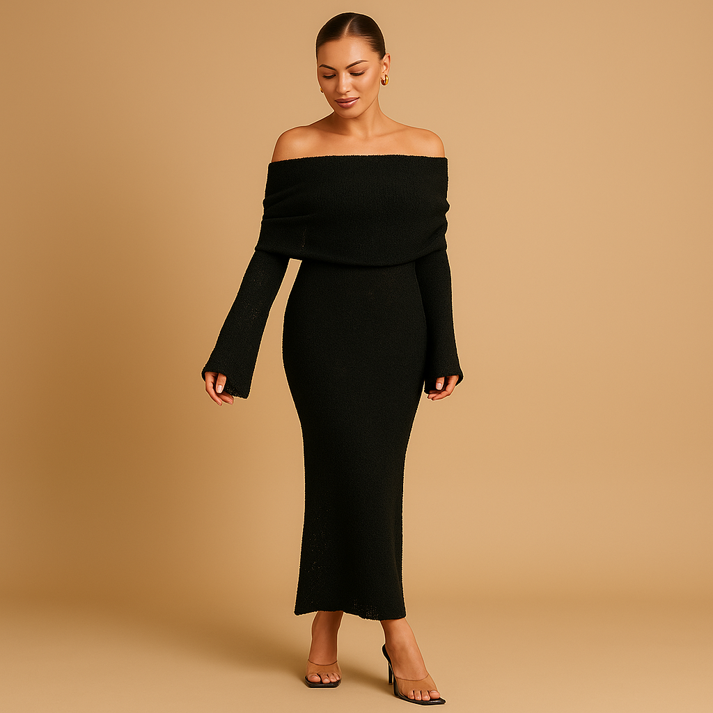 Women’s off-shoulder summer dress with chic design and flattering fit. Perfect for sunny days, casual outings, or formal events.