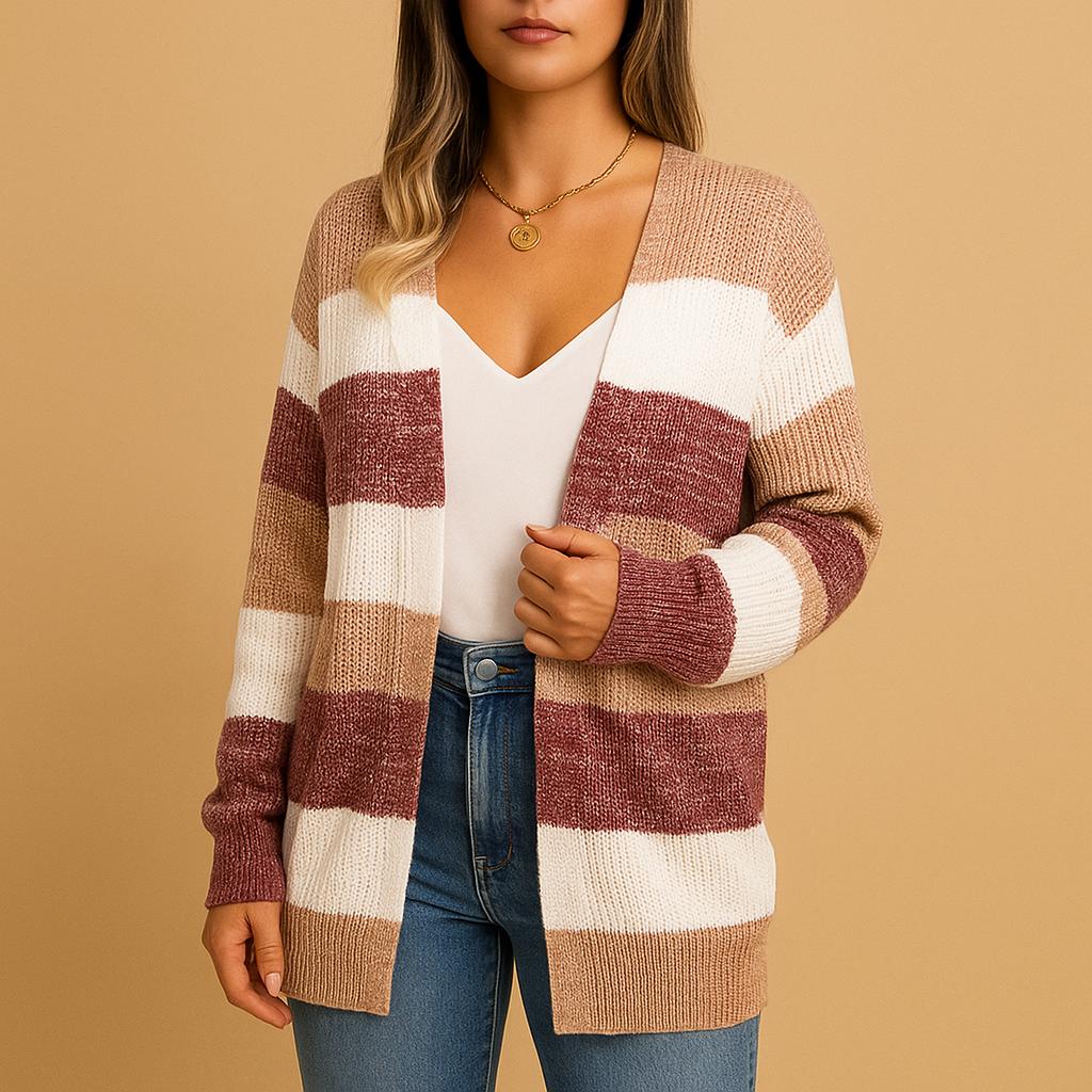 Plaid puff sleeve cardigan for women with slim fit and stylish open front design, perfect for casual wear and layered outfits.