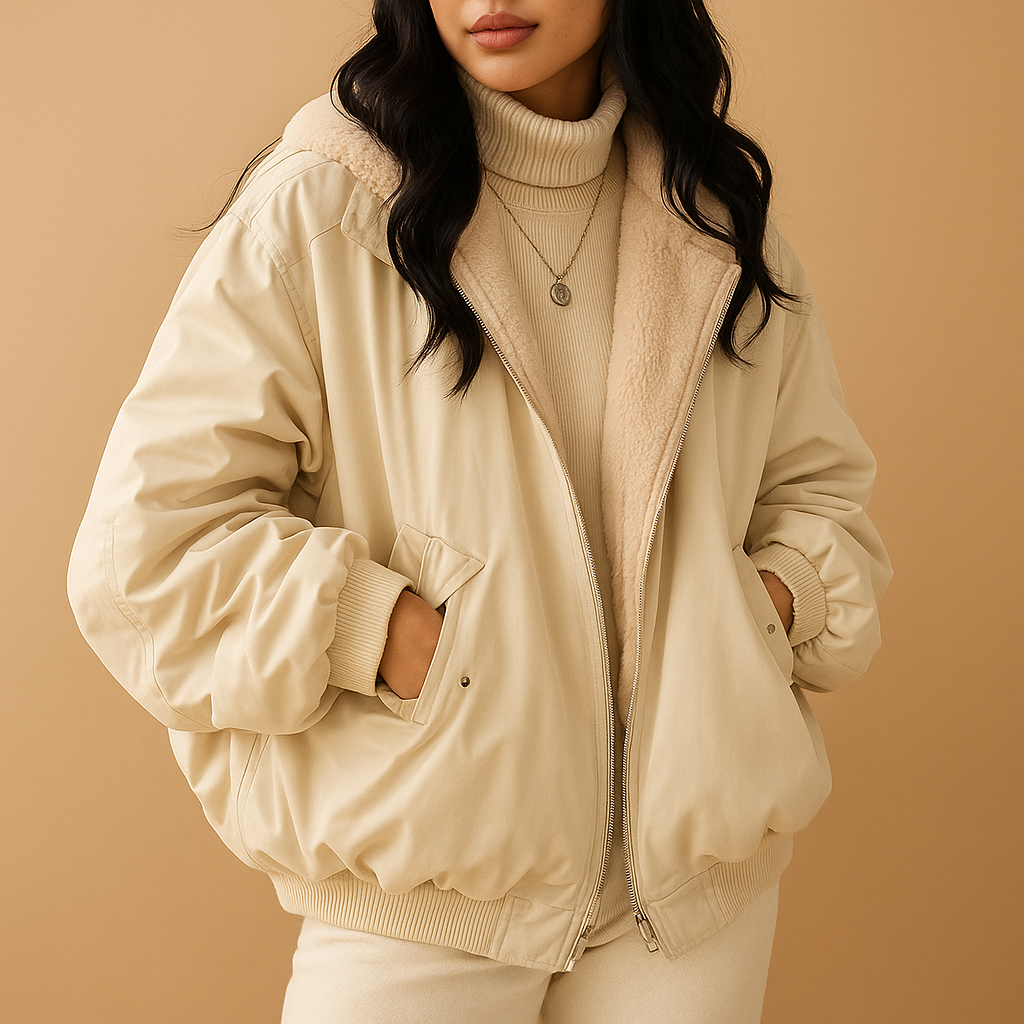 Short winter coat with hood for women featuring warm lining, durable design, and modern fit, available in black, blue, and white.