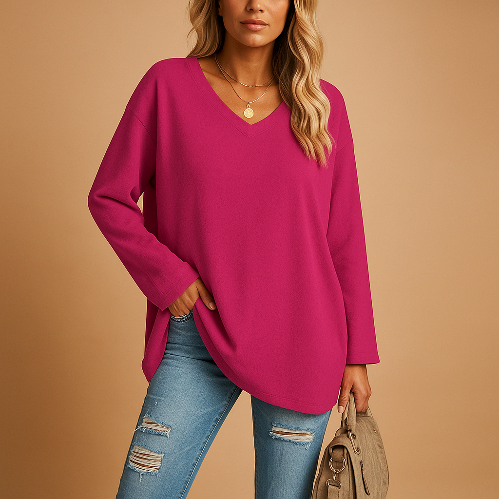 Women’s summer round neck top with short sleeves in light, breathable fabric — perfect for casual days, beachwear, or elegant summer looks.