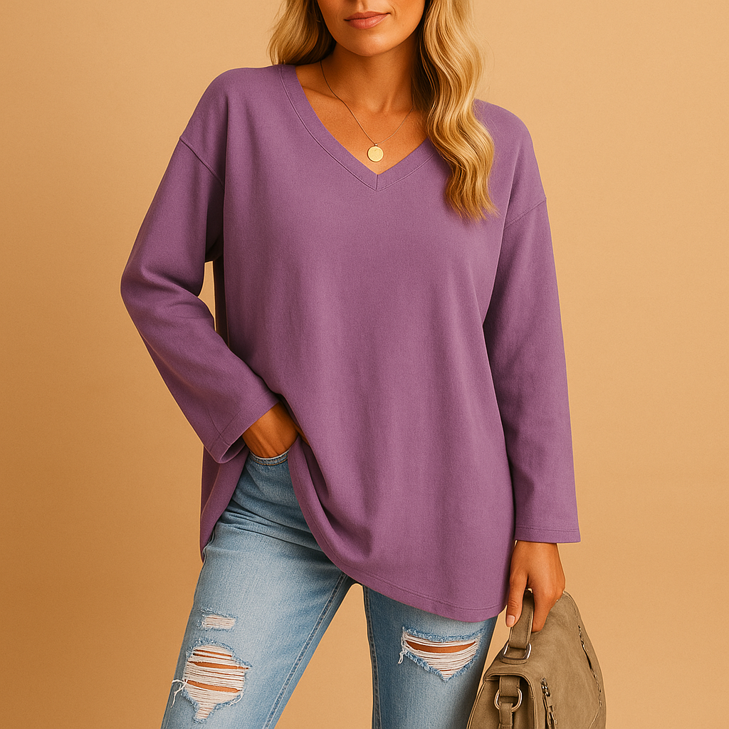 Women’s summer round neck top with short sleeves in light, breathable fabric — perfect for casual days, beachwear, or elegant summer looks.
