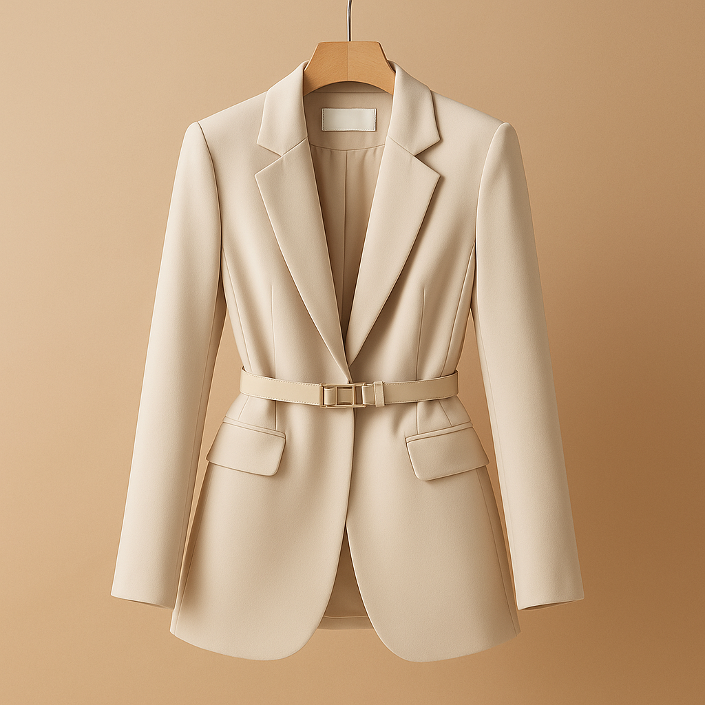 Tailored elegant blazer for women with a refined fit and minimalist detailing, ideal for office outfits, business occasions and chic evening looks.