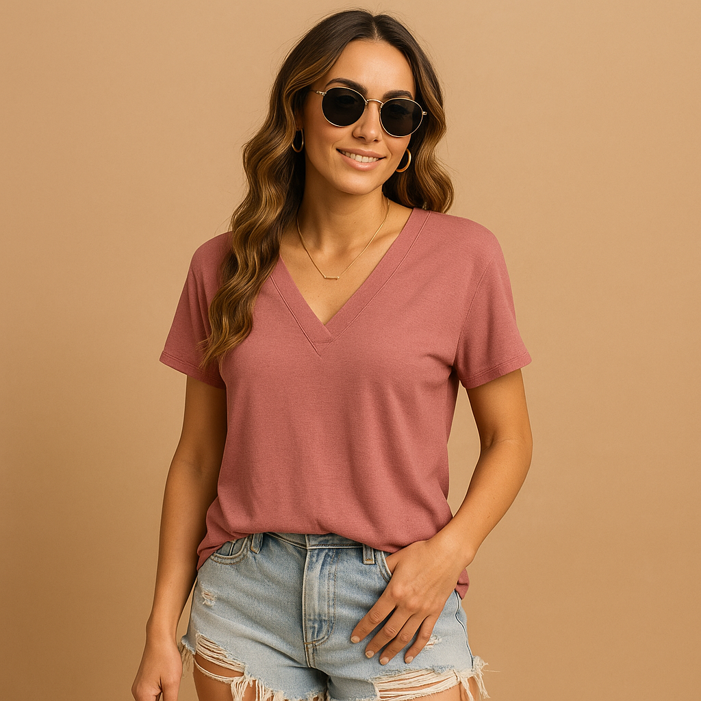 Women’s V-neck puff sleeve blouse in pink, gray, black, blue, light blue, and sea green — lightweight, elegant, and perfect for work or casual wear.