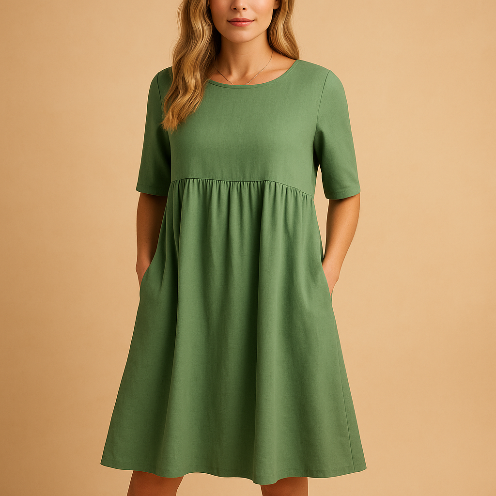 Elegant women’s vintage midi dress with a flattering silhouette, perfect for garden parties, daily wear, and timeless chic occasions.