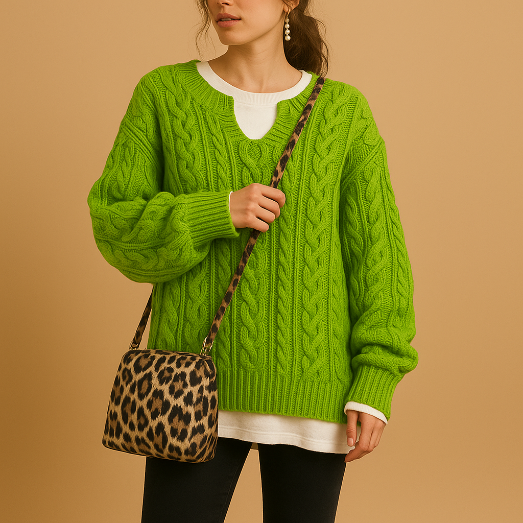 Women's breathable V-neck knit sweater with a relaxed fit, soft cotton fabric, and timeless design, ideal for work and everyday casual outfits.