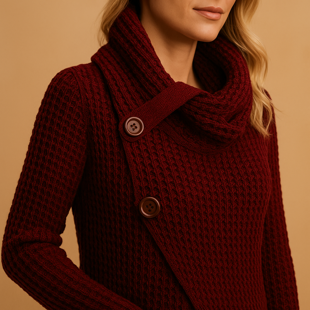 Women's fitted knit sweater with a tailored cut and soft, breathable fabric, perfect for casual outings and everyday stylish wear.