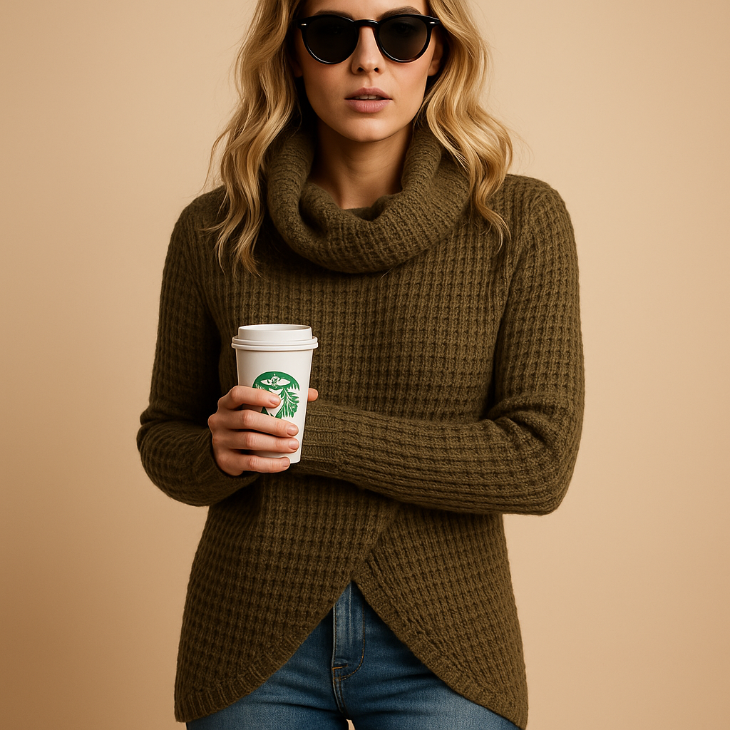 Women's fitted knit sweater with a tailored cut and soft, breathable fabric, perfect for casual outings and everyday stylish wear.