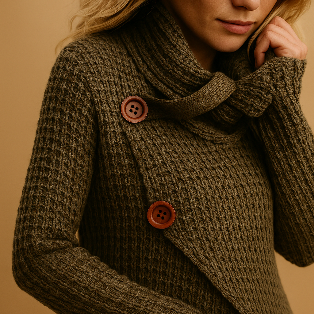 Women's fitted knit sweater with a tailored cut and soft, breathable fabric, perfect for casual outings and everyday stylish wear.