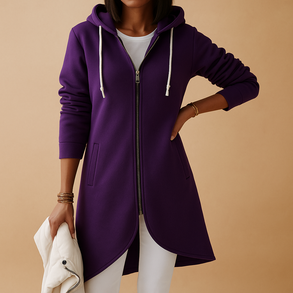 Women's knitted zip-up cardigan with a relaxed fit and soft cotton blend fabric, perfect for layering over casual or chic outfits.