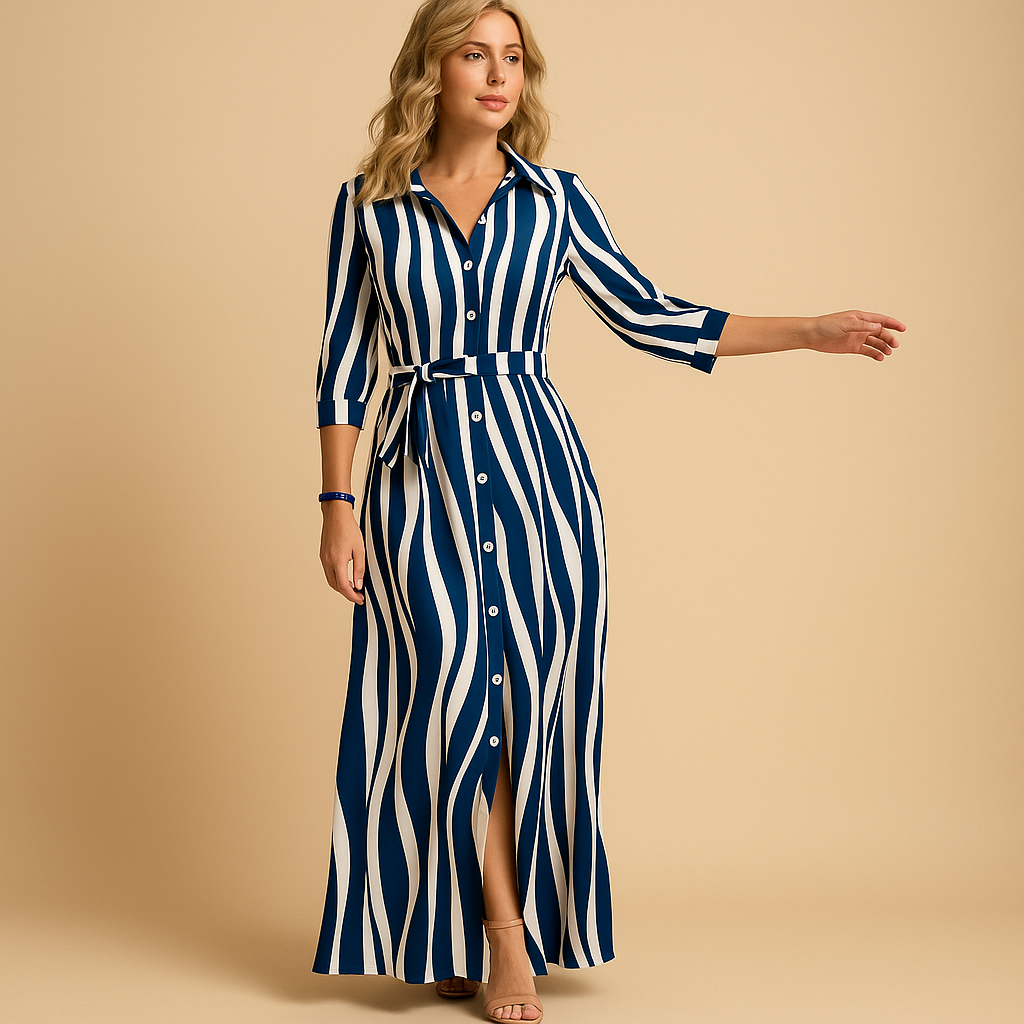 Long loose-fitting summer dress for women in breathable fabric, ideal for beach days, casual events, or warm evening walks.