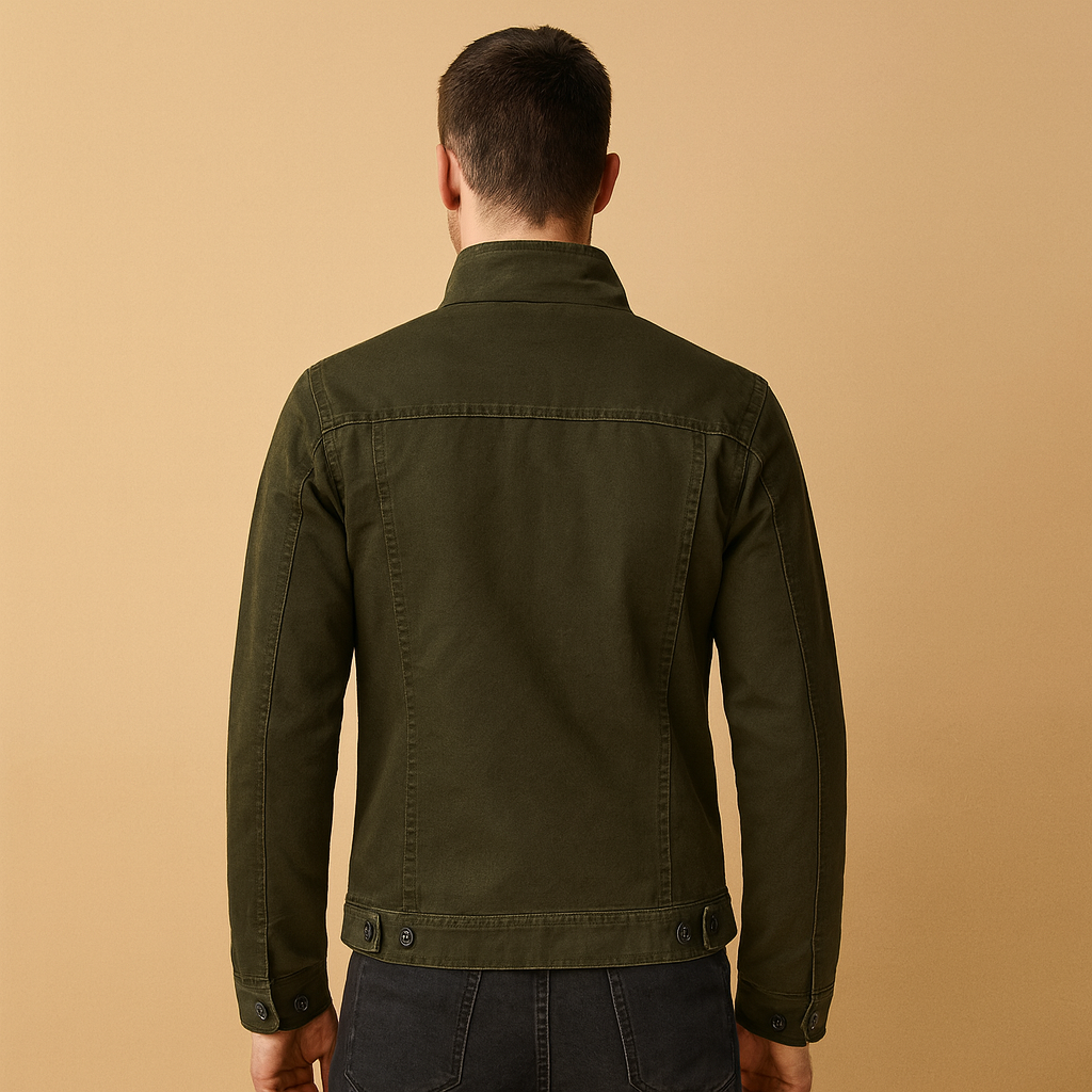 Men’s biker jacket with long sleeves, sleek rebellious design with modern fit, perfect for casual wear or stylish evenings.