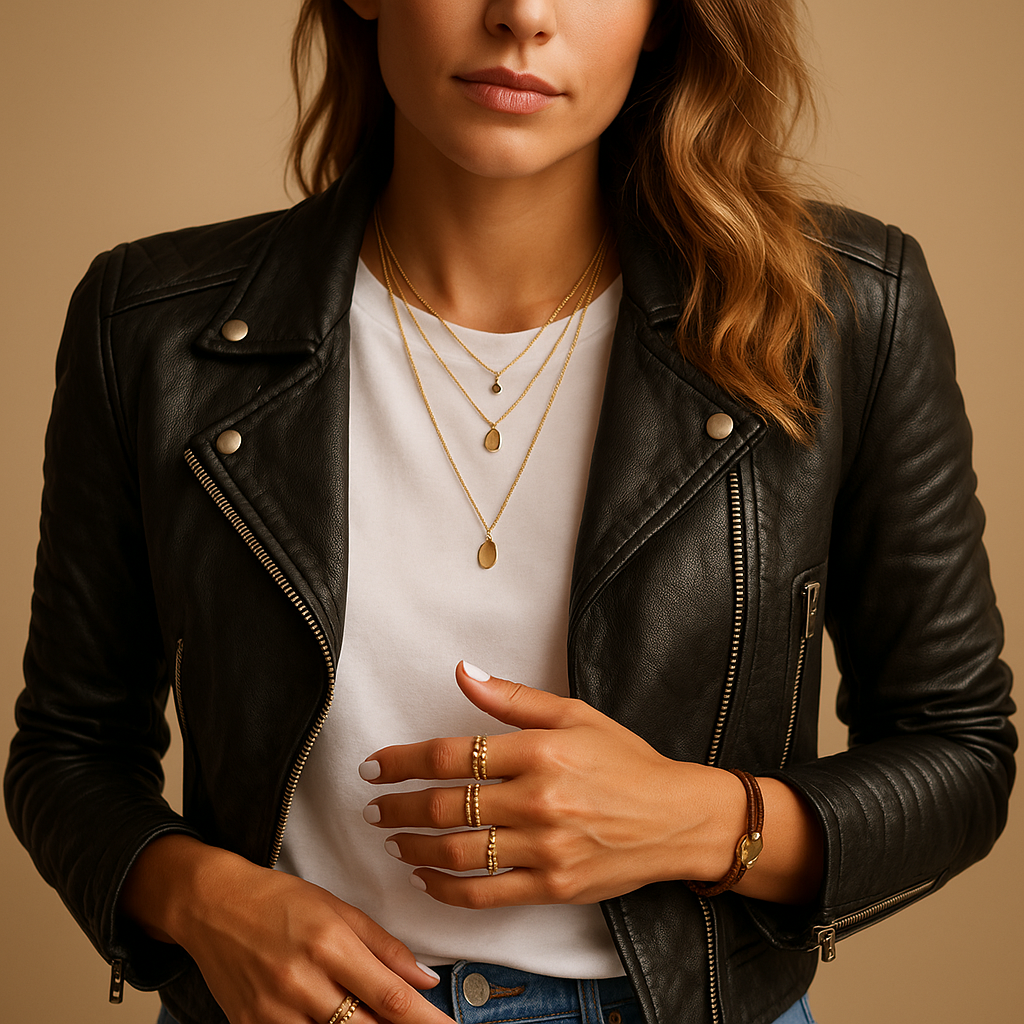 Black faux leather jacket for women with a tailored fit, classic collar, and zipper closure. Stylish and versatile for casual or chic outfits.