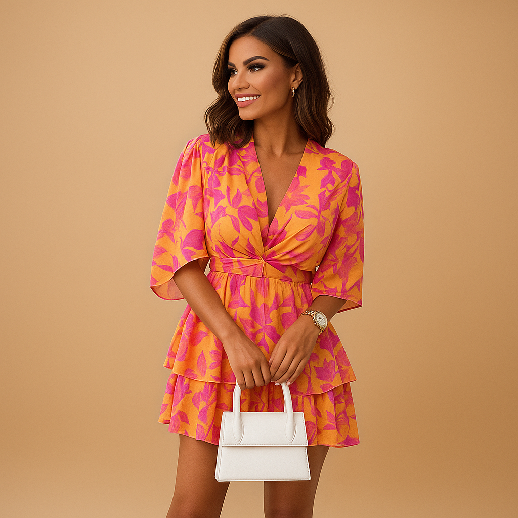 Women’s boho mini dress with lightweight fabric and unique bohemian prints, perfect for festivals, beach trips, and casual summer days.