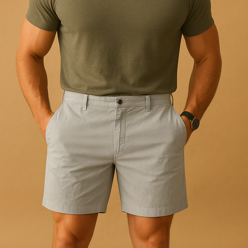 Men’s breathable summer shorts with relaxed fit, lightweight fabric, and elegant design. Ideal for casual wear, beach days, and summer evenings.