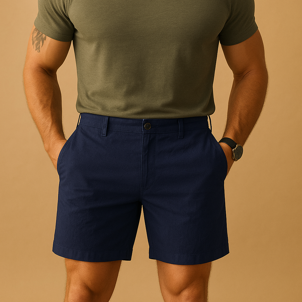Men’s breathable summer shorts with relaxed fit, lightweight fabric, and elegant design. Ideal for casual wear, beach days, and summer evenings.