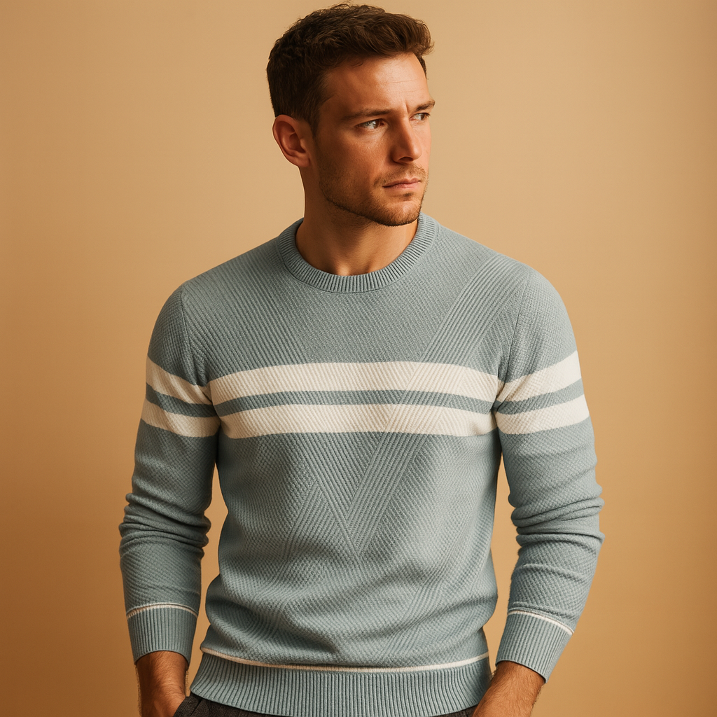 Men’s casual round-neck sweater with a warm, comfortable fit, ideal for daily wear and casual outfits in autumn and winter.