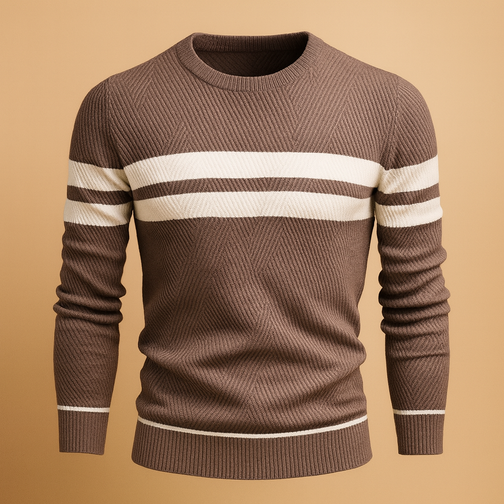 Men’s casual round-neck sweater with a warm, comfortable fit, ideal for daily wear and casual outfits in autumn and winter.