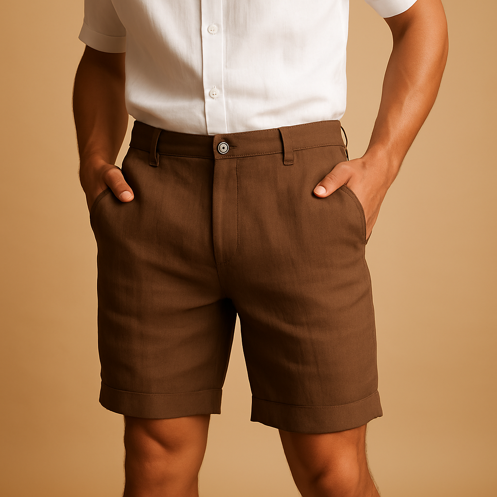 Men’s casual summer shorts with elastic waistband, breathable and lightweight design, perfect for warm days, beach trips, or casual wear.