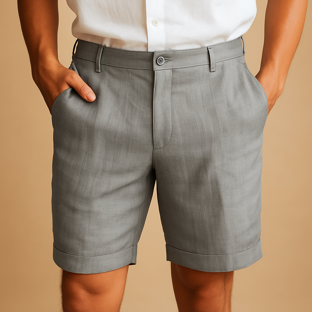 Men’s casual summer shorts with elastic waistband, breathable and lightweight design, perfect for warm days, beach trips, or casual wear.