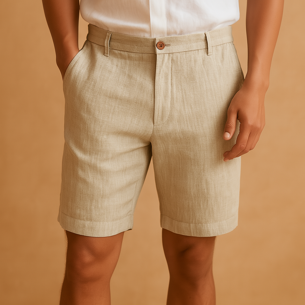Men’s casual summer shorts with elastic waistband, breathable and lightweight design, perfect for warm days, beach trips, or casual wear.