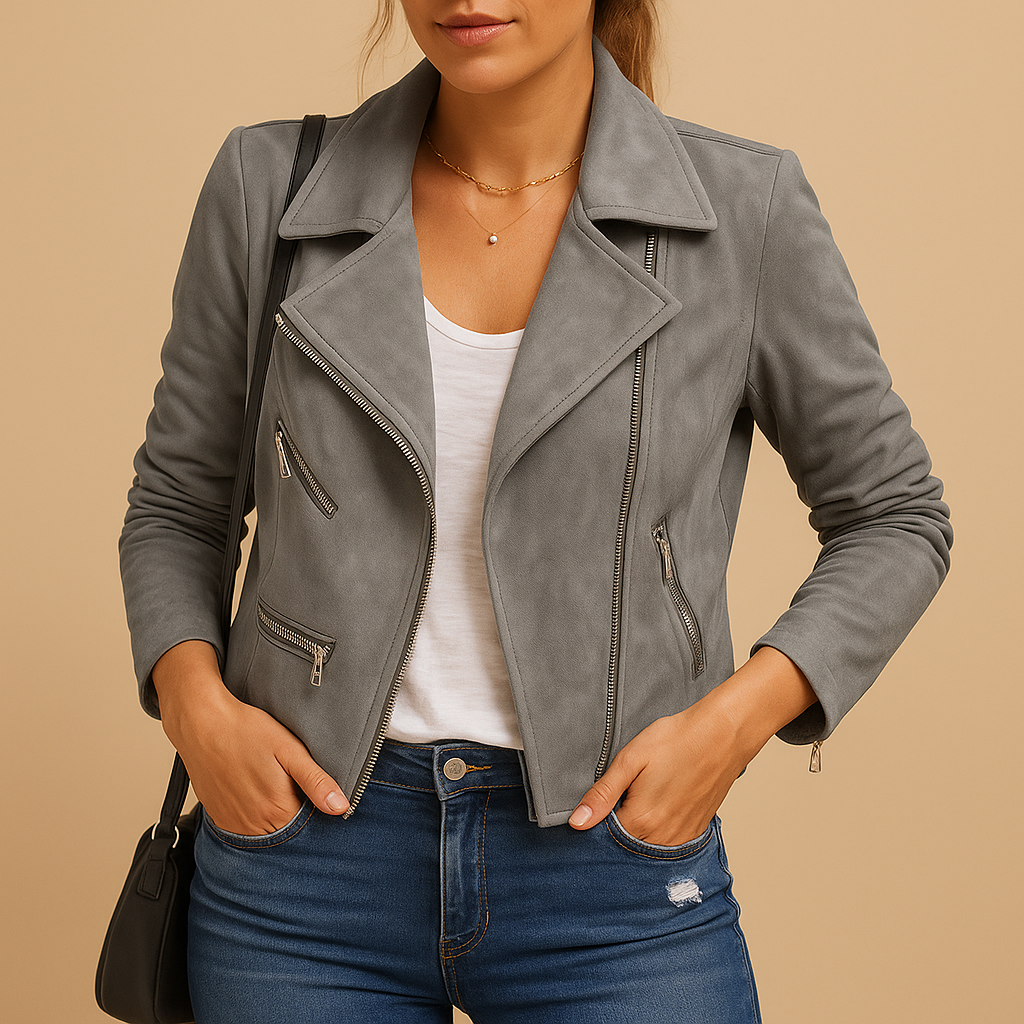 Chic short summer jacket for women in light breathable fabric, with modern cut and versatile style for casual outfits, smart occasions, and travel.