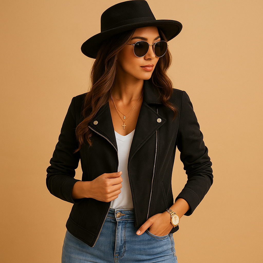 Chic short summer jacket for women in light breathable fabric, with modern cut and versatile style for casual outfits, smart occasions, and travel.