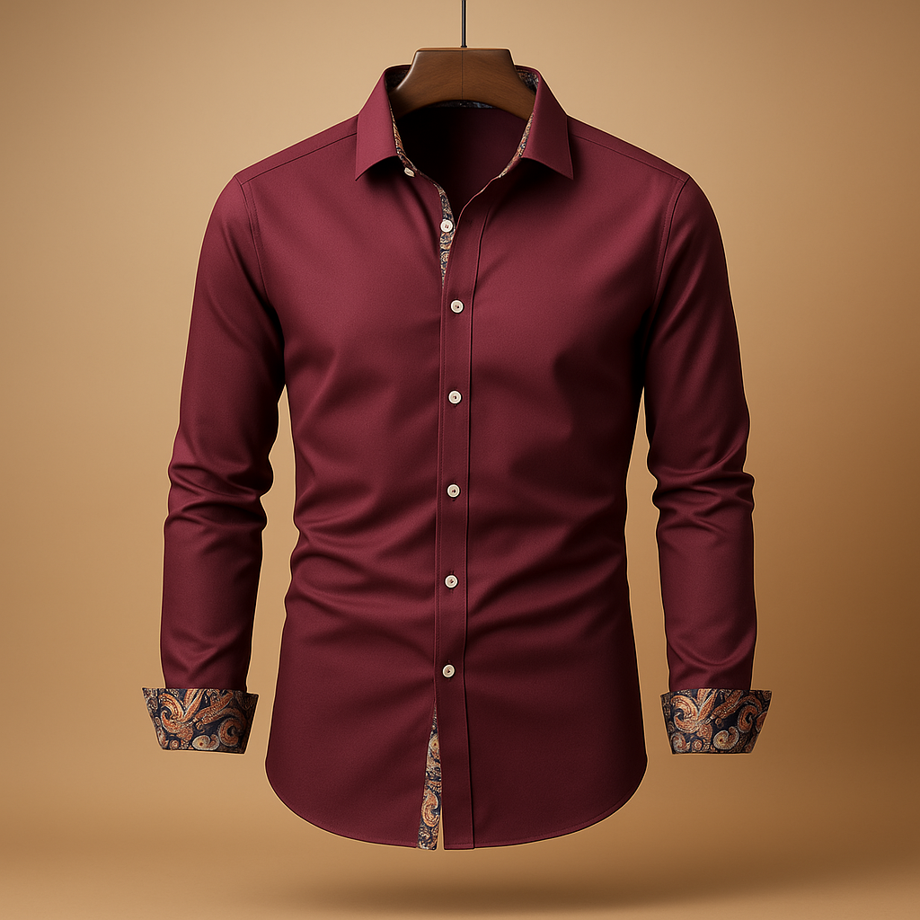 Men’s classic long sleeve shirt with modern fit, versatile design, and timeless style for formal, casual, or evening occasions.